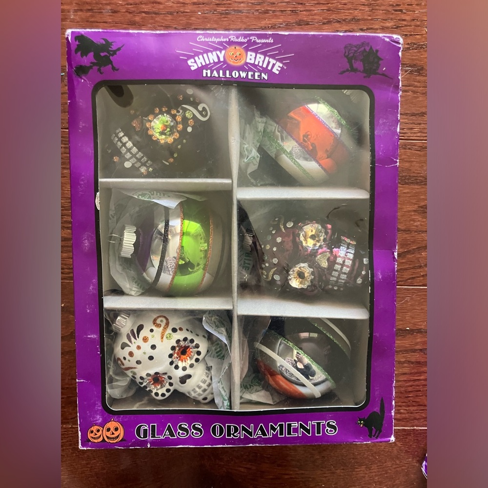 Shiny Brite Christopher Radko Halloween Glads Skulls and Baubles